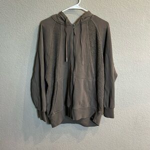 Iight brown oversized zip up jacket